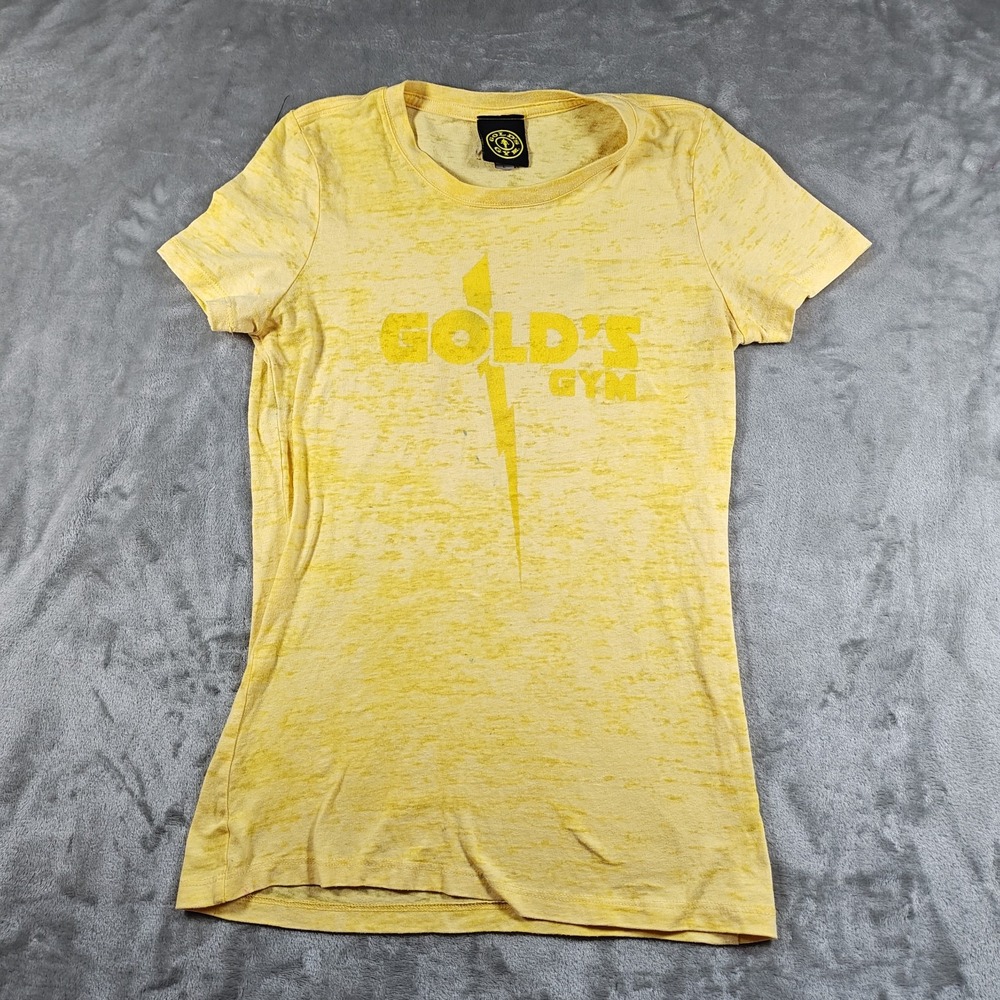 Vintage Golds Gym Shirt Womens Large Weightlifting Burn Out Bodybuilding Gym Y2K